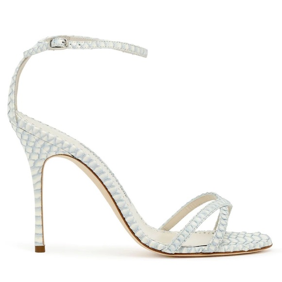 Manolo Blahnik Paloma 105 blue degrade snake sandals - Picture 3 of 9